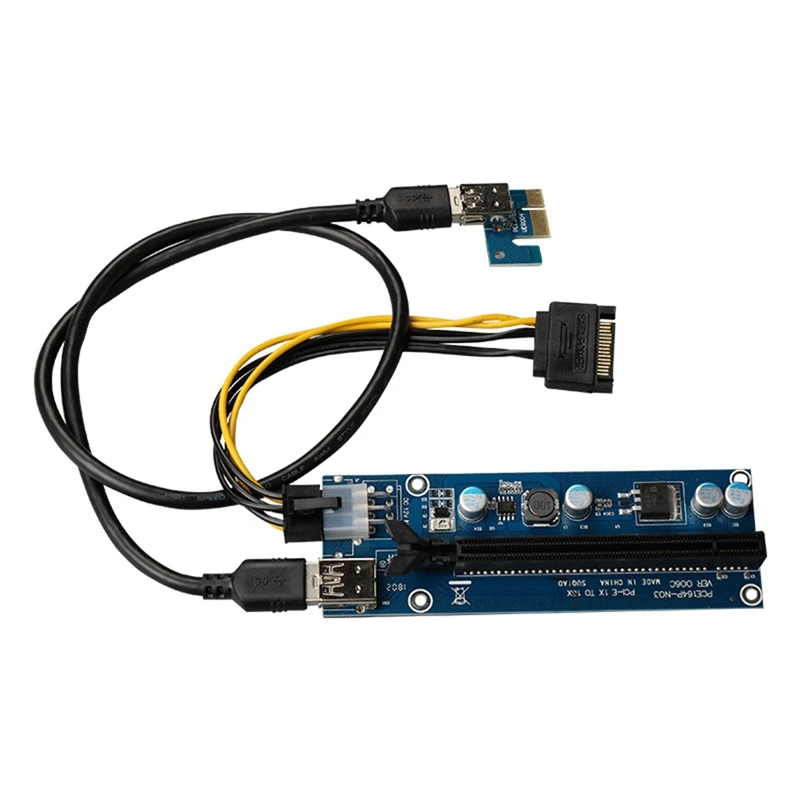 

Плата-адаптер PCI-E к PCIE, 1X до 16X, USB 3,0, 60 см