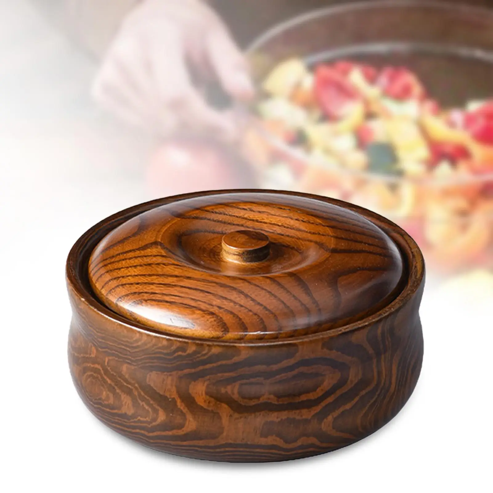 D08D Ciotola Di Legno Di Acacia Naturale Bacino Di Grano Di Legno Piatto Di Frutta Riso Ramen Contenitore Di Insalata Stoviglie Da Cucina Per La Casa