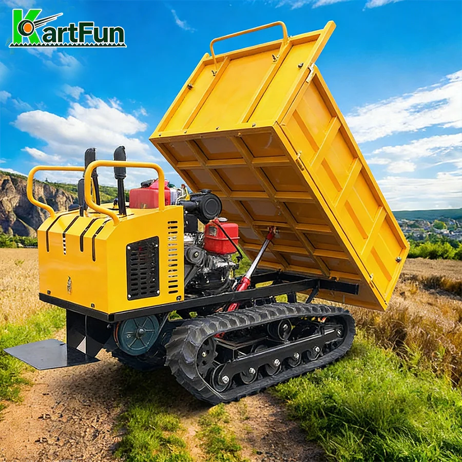 Allrad-Raupendumper mit EPA-Zulassung, Mini-Muldenkipper mit Hoher Leistung für Berge, Feuchtgebiete und Schlammige Straßen
