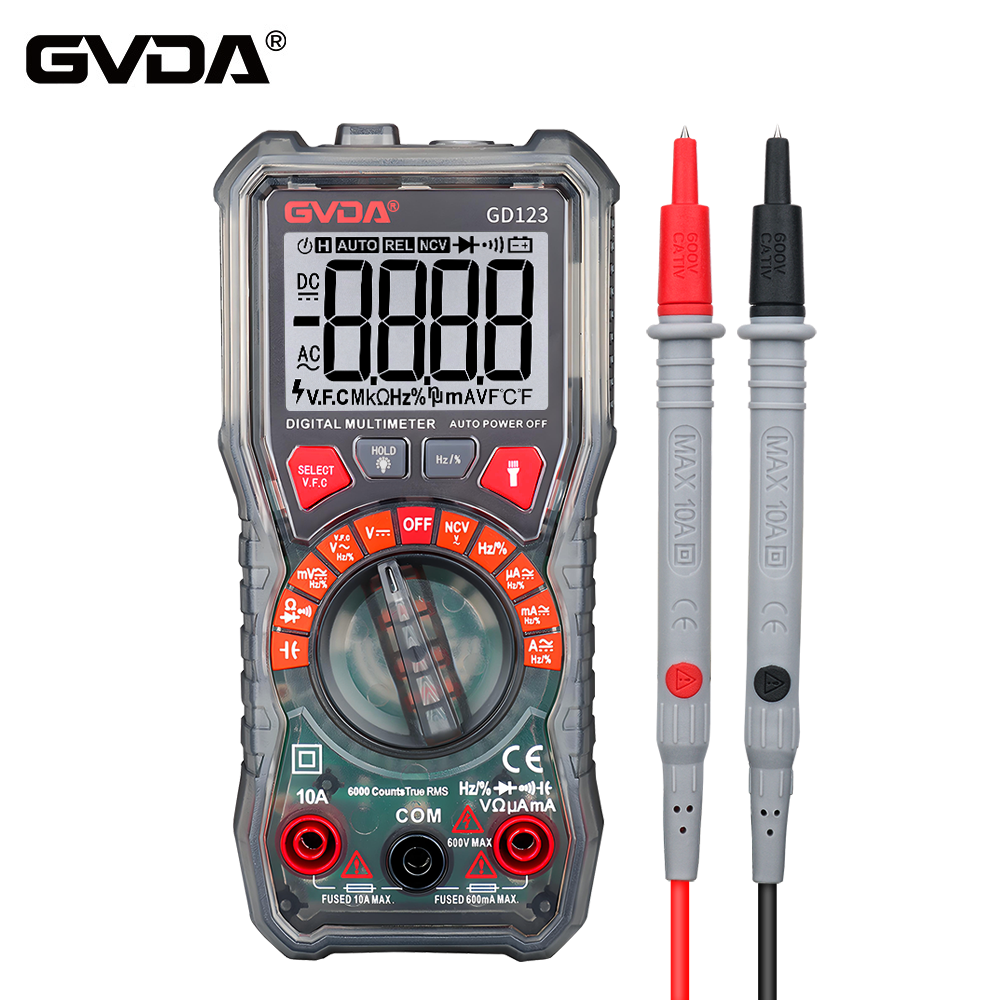 GVDA Digital Multimeter with Backlight Display Resistance Meter AC DC Voltage Tester Professional Multi-meter