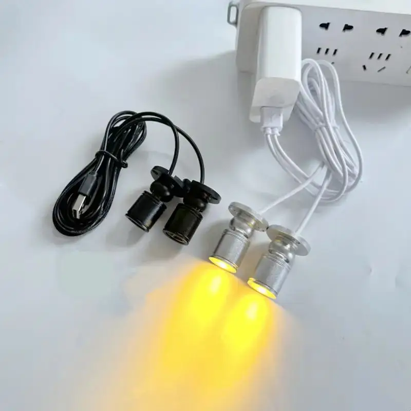 Led Cabinet Light Led Showcase Spotlight USB DC5V MINI Spotlight LED 3W Cabinet Light Jewelry Display Showcase Spot Bench Lamp Ceiling Light Switch USB Interface