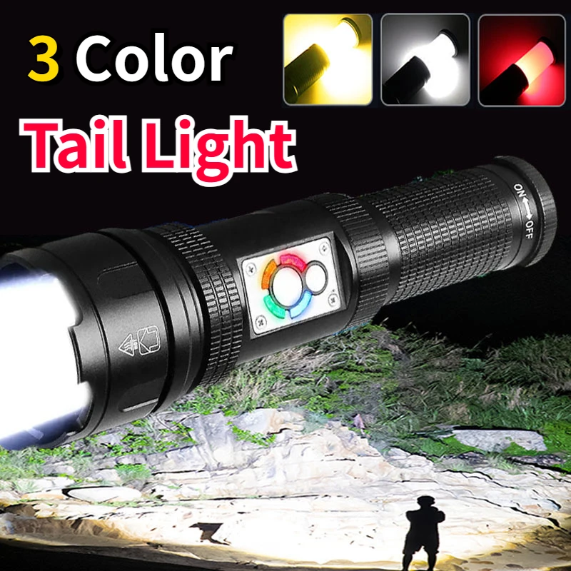 

Super Bright Long Shot 1500M High Power Led Flashlights COB White Laser Power Bank Torch Lantern Work Light Camping Spotlights