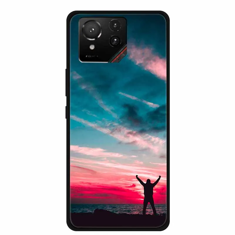 Cartoon Printed Soft Black Silicone Phone Case