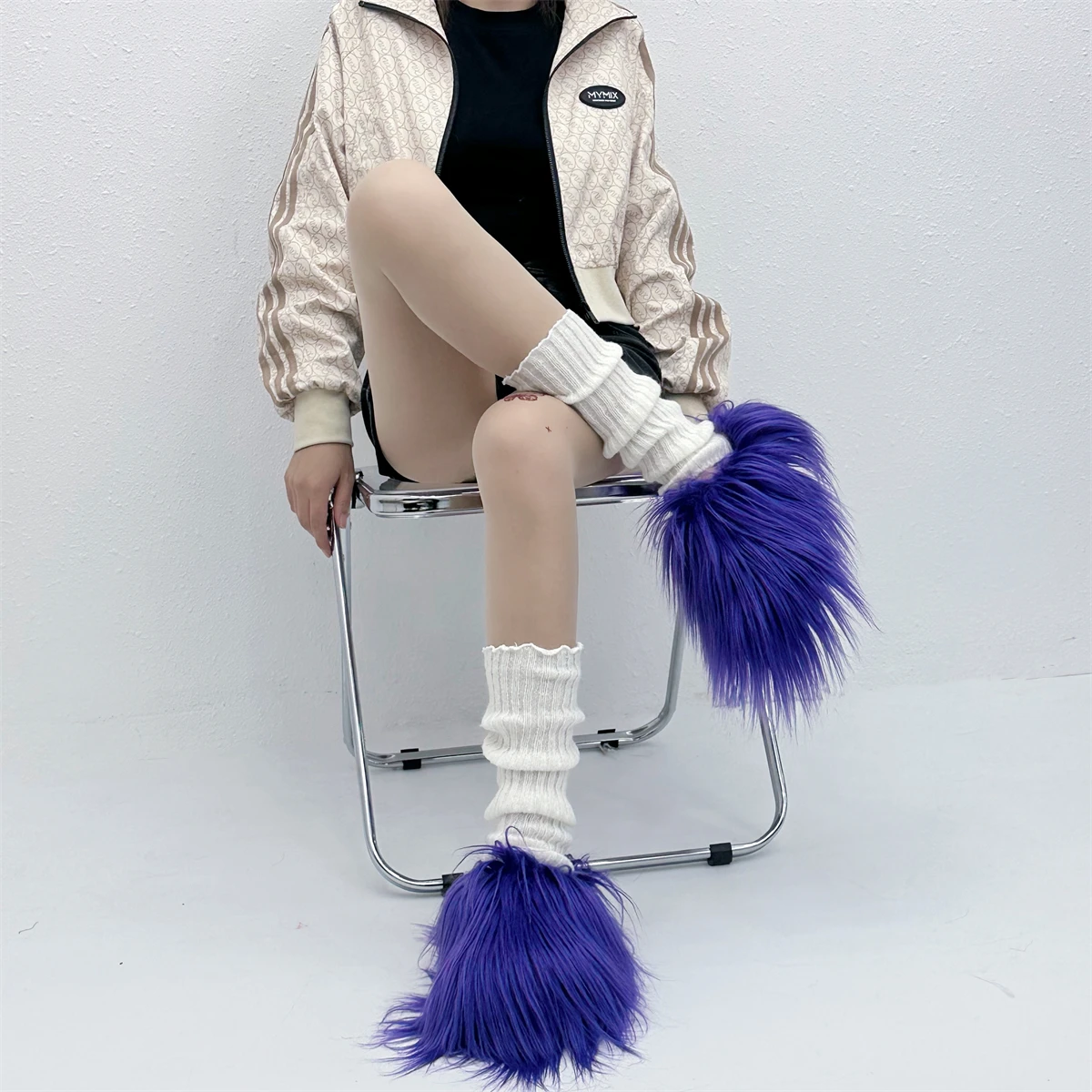 taly Leather fur Slippers Women Mule Runway Flats Thick Sole Leisure,Luxury Designer Brand fur Shoes Ladies