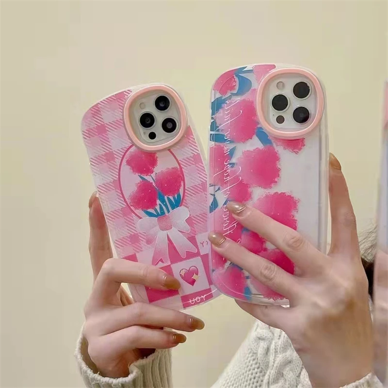 Kiq iPhone 12 Pro Max Case TPU Rugged Impact Scratch/Drop Protection Cute Stylish Fashionable Case Cover for Apple iPhone 12 Pro Max (Large Pink