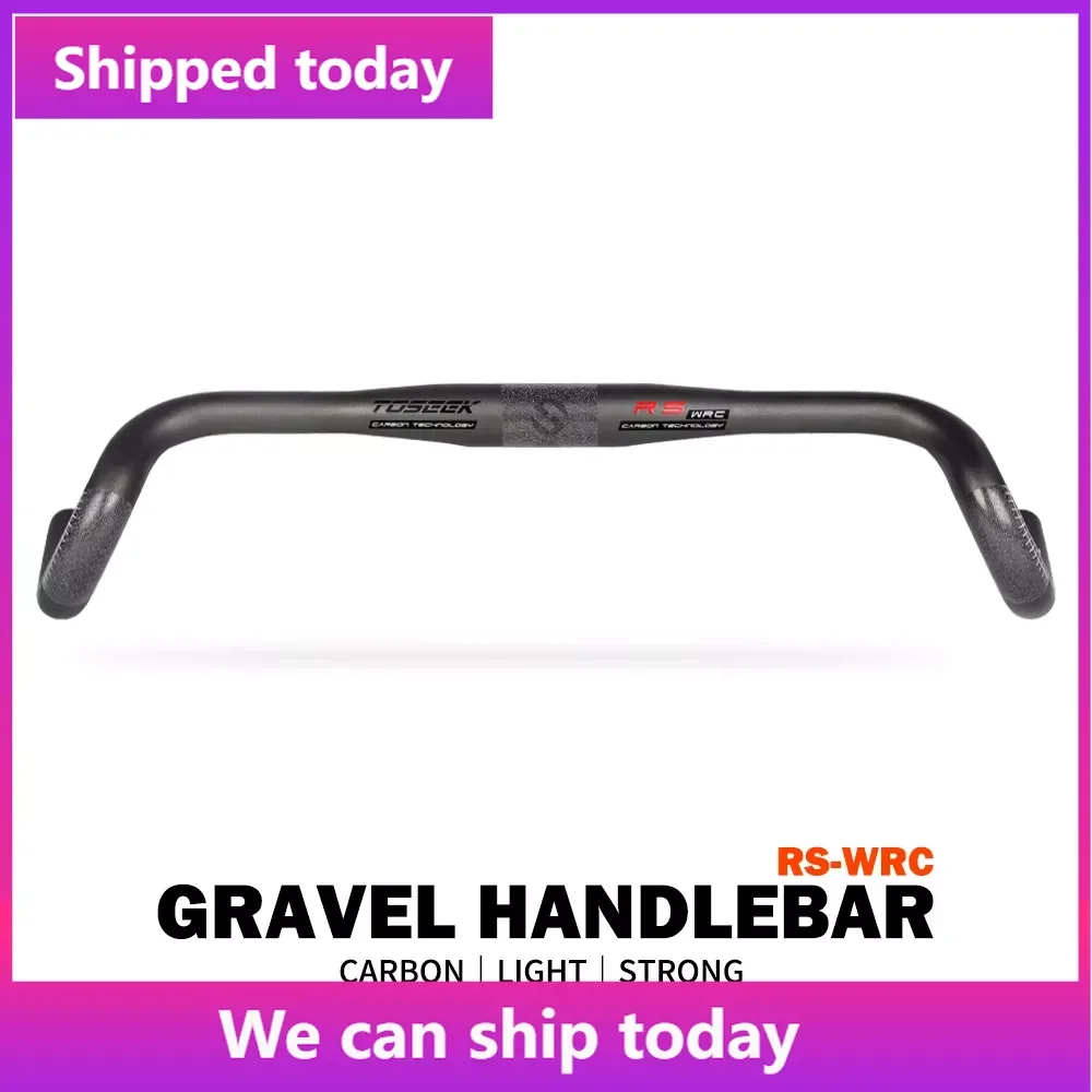 Toseek Rs-Wrc Carbon Gravel Manubrio Exotropism Manubrio 31.8Mm Cyclocross Manubrio Bici Da Strada 400/420/440Mm Nero Opaco