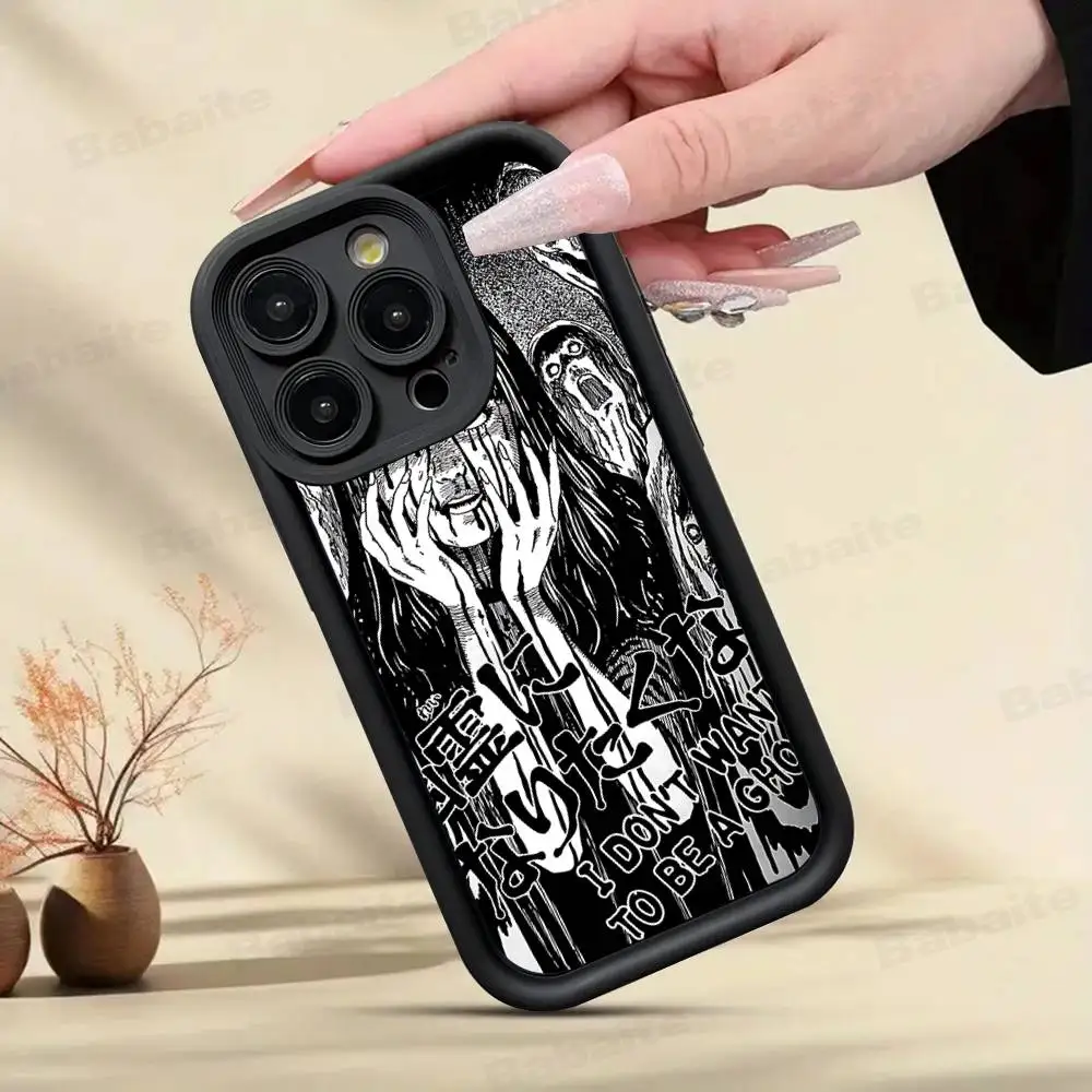 Junji Ito Horror Comics Soft Black Phone Case Cover