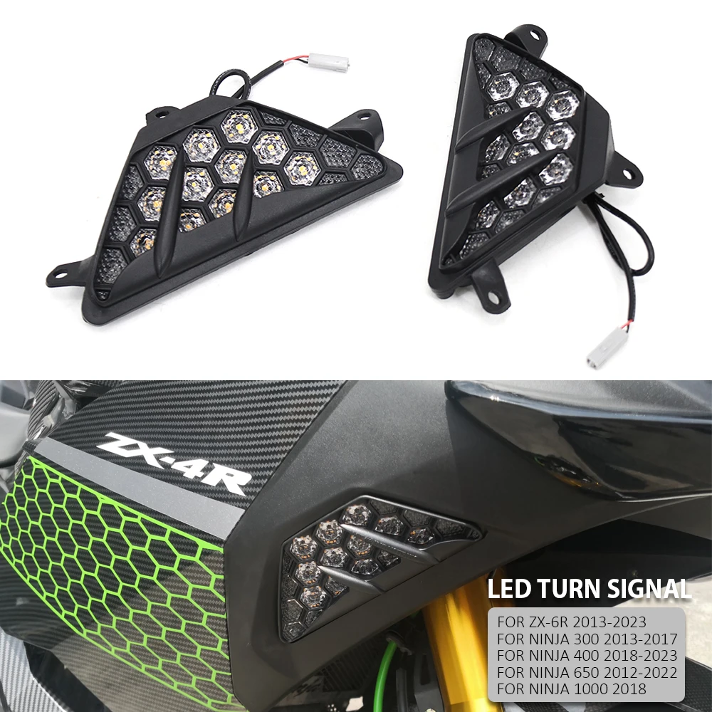 Front Led Turn Signal Indicator For Kawasaki Zx6r Ninja300 Ninja400