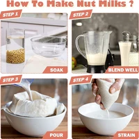Nut Milk Bags Reusable Organic Cotton Nut Bag for Almond Milk Juice Cold Brew Coffee Tea Yogurt Filter Strainers Mesh Cheese Bag 3