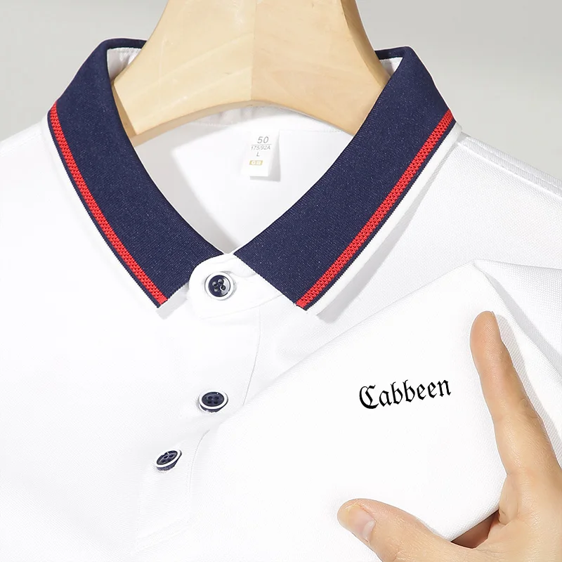 

Cabben brand men's fashionable summer street clothing T-shirt top business casual lapel knit summer collar Polo