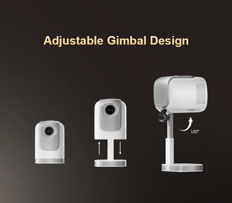 Smart Mini Hidden lifting Gimbal Projector 4K Portable with Wifi 6 Bluetooth 5.0