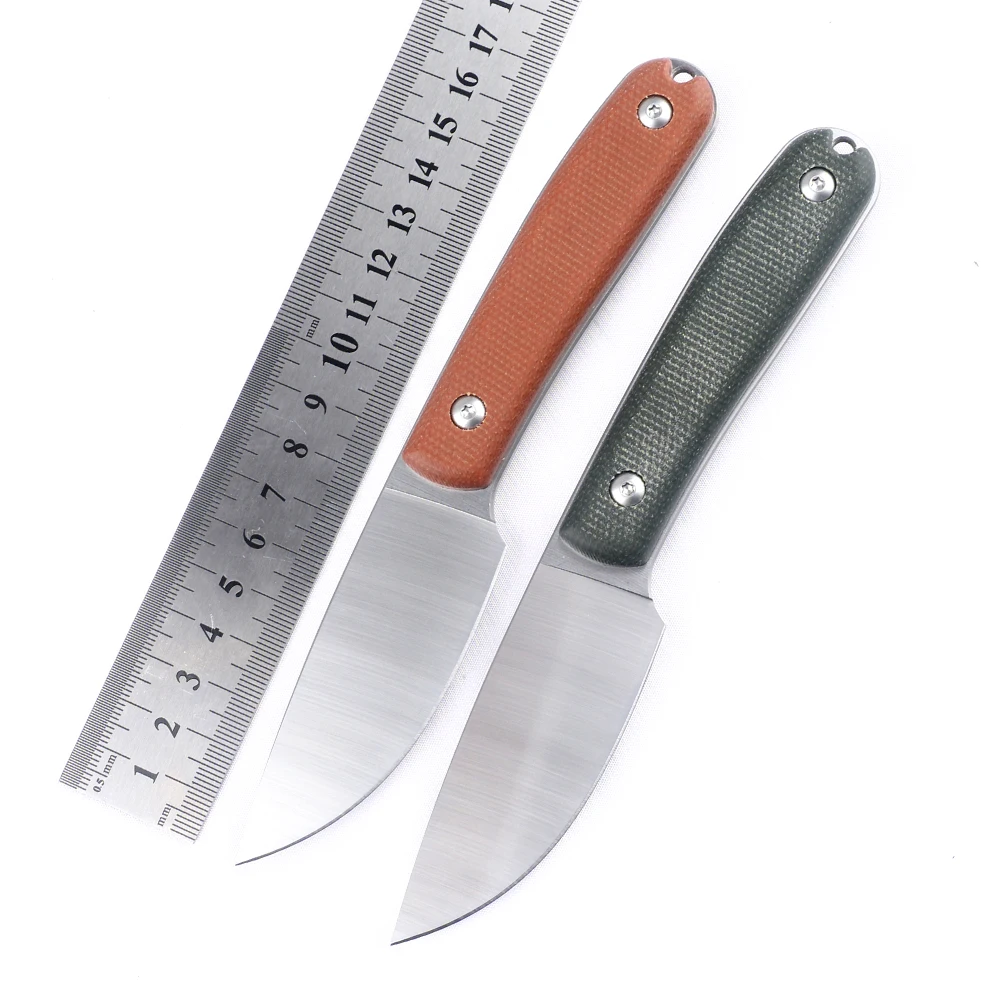 

New fixed knife 14c28n linen blade handle camping knife small portable self-defense tool knife