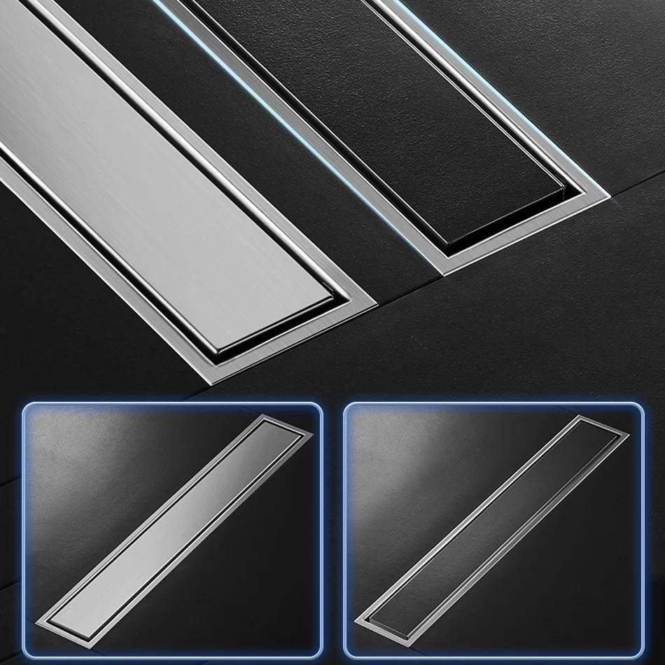 Floor Drain Shower Drain Invisible Tile Floor Drain 304 Stainless Steel Lavatory Bathroom Long Linear