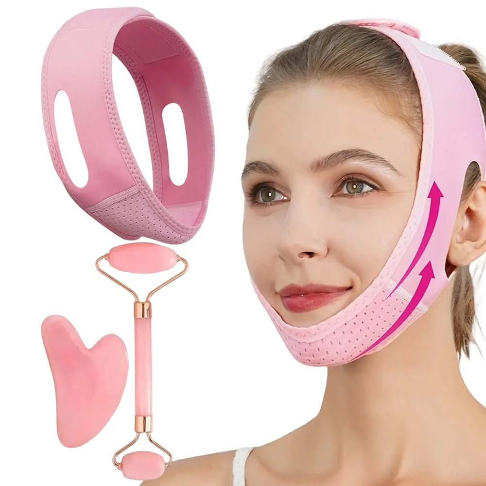 V-Face Enhancement Set with Dual-Head Roller & Heart-Shaped Gua Sha Board