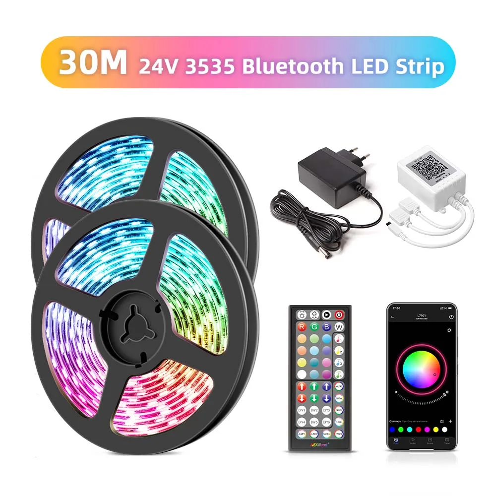 Ruban LED 30M, Bande LED Bluetooth Ultra-longue Lumineuse LED RGB  Multicolore, Contrôlé par Télécommande APP (Vendeur Tiers) –