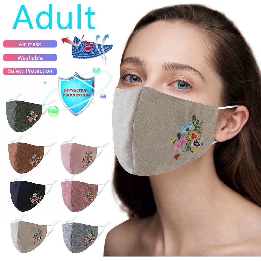Adult Washable Print Breathable Windproof Protective Mask Outdoor Dust-Proof Face Protective Mask Reusable Washable 1PC