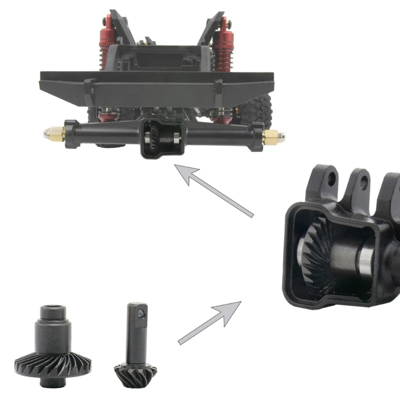 127D For-Traxxas 1/18 Trx4M Assali Posteriori Anteriori 24T / 12T Set Di Ingranaggi Elicoidali In Acciaio Legato 2X