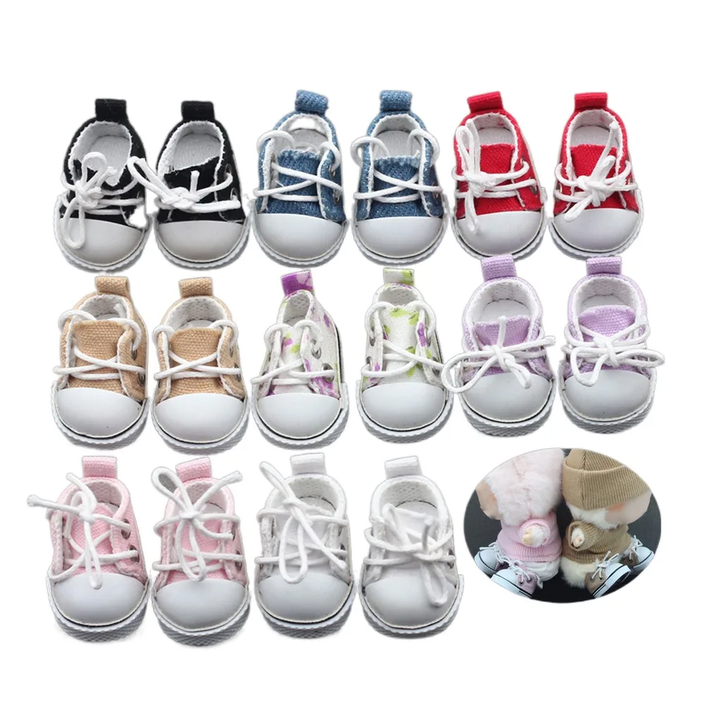 New 3.5*2cm 17cm Shoes Multiple Styles Hand-made Canvas Shoes DIY Accessories Dolls Shoes for