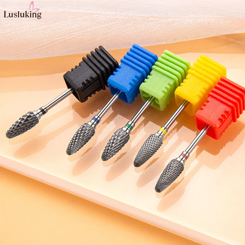 Tungsten Carbid Nail Drill Bits Electric Manicure Drill Accessory Milling Cutters for Nail Gel Polish Remover Tools Efiles nail drill bit