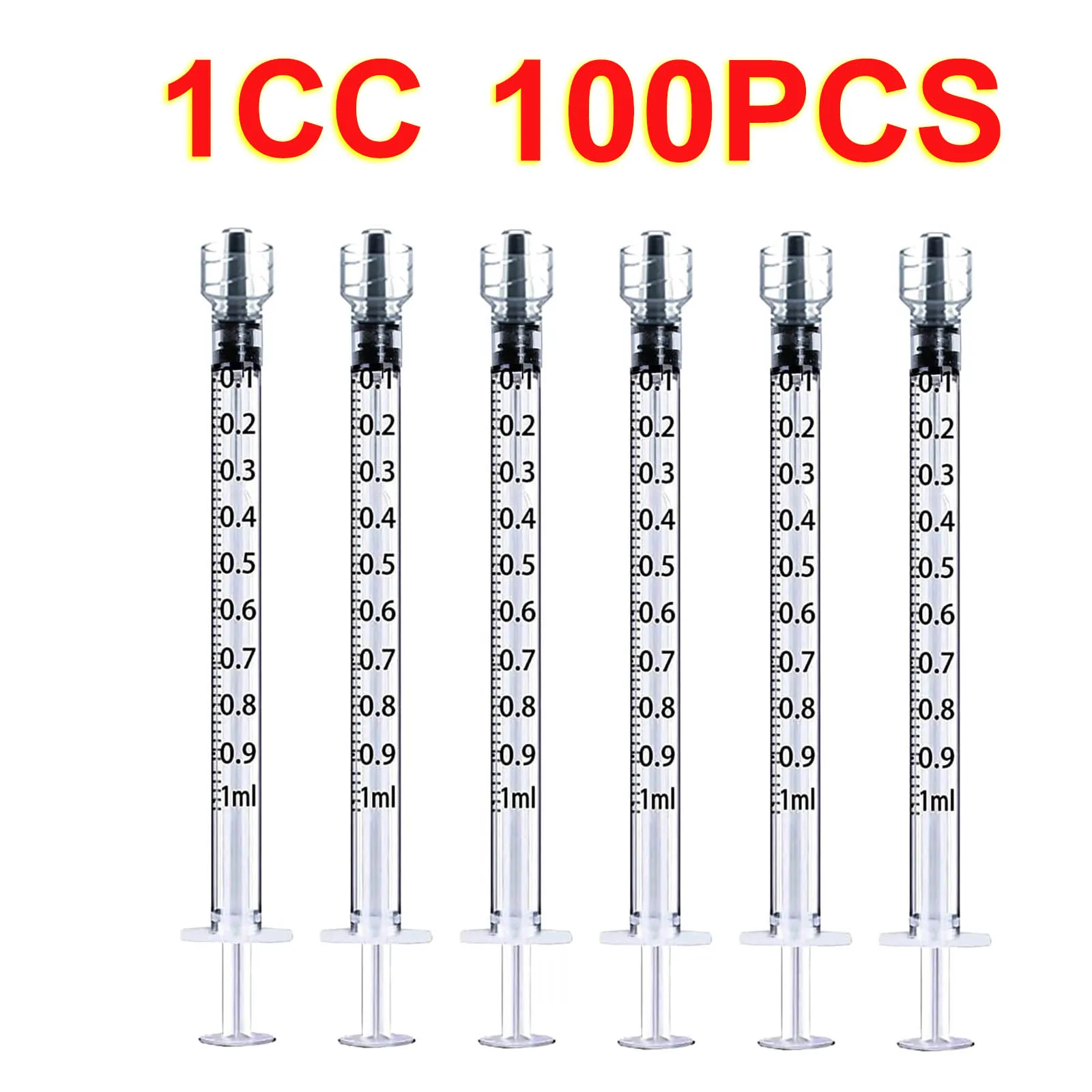 Laboratory Dedicated 1ml 1cc Luer Lock Syringe Sterilized Individual Packaging Injector Glue Dispener for Sampler Lab 100Pcs