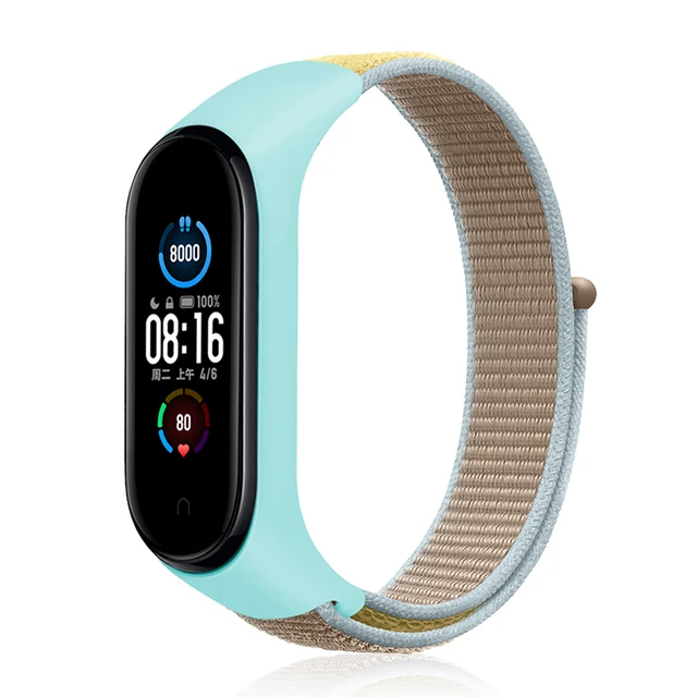 Nylon Strap For xiaomi mi band 6 Bracelet watchband pulsera correa Strap Miband Bracelet Wristband Sport loop Mi band 5 4 3 Camel 26
