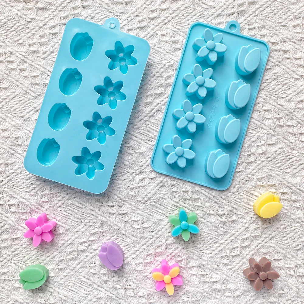 1Pc 8-Hole 2 Types Flower-Shaped Silicone Chocolate Candy Mold – DIY Pudding, Cookie, F... - SKU FSSM1737 - UGI Packaging