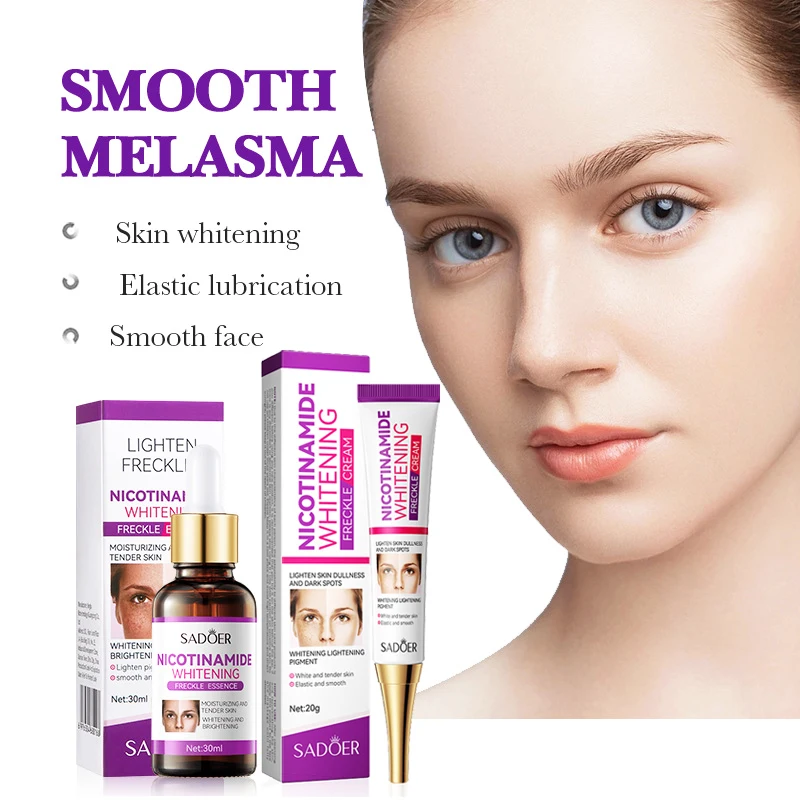SADOER Nicotinamide Skin Care Sets Freckle Removing Whitening Moisturizing Anti-aging Face Cream Facial Serum Face Skin Care Kit