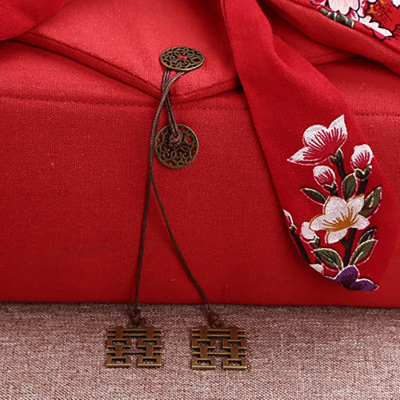 Chinese Traditional Ceramic Tea Set, Retro Red, Double Happiness Teapot Cup, Newlywed Souvenir Gift, Wedding Supplies