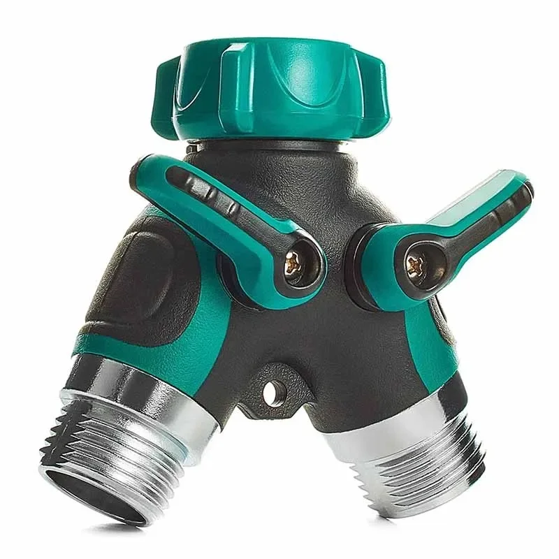 Garden hose splitter two way connector 3/4 inch garden tap y conector drip irrigation adapter