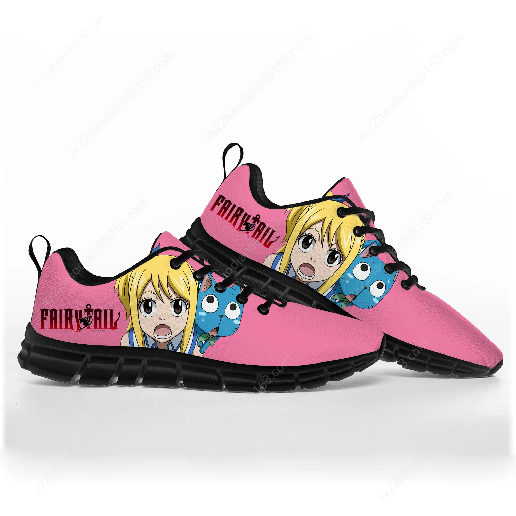 Lucy Heartfilia Anime Fairy Tail Sports Shoes Mens Womens Teenager Kids Children Black Sneakers Custom High Quality Couple Shoe