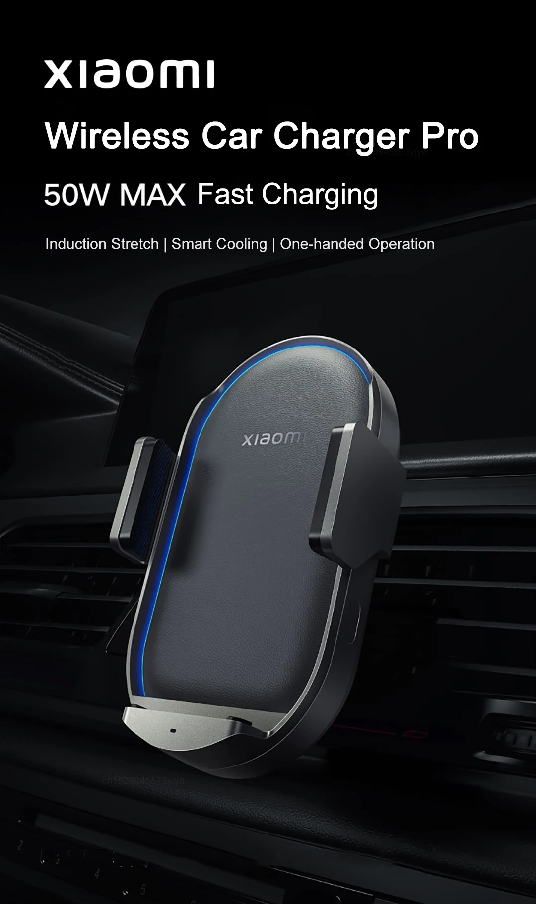 Xiaomi Car Wireless Charger Pro 50W Max Wireless Flash Charging Automatic Sensor Stretching Smart Cooling Phone Holder Mount samsung charging station