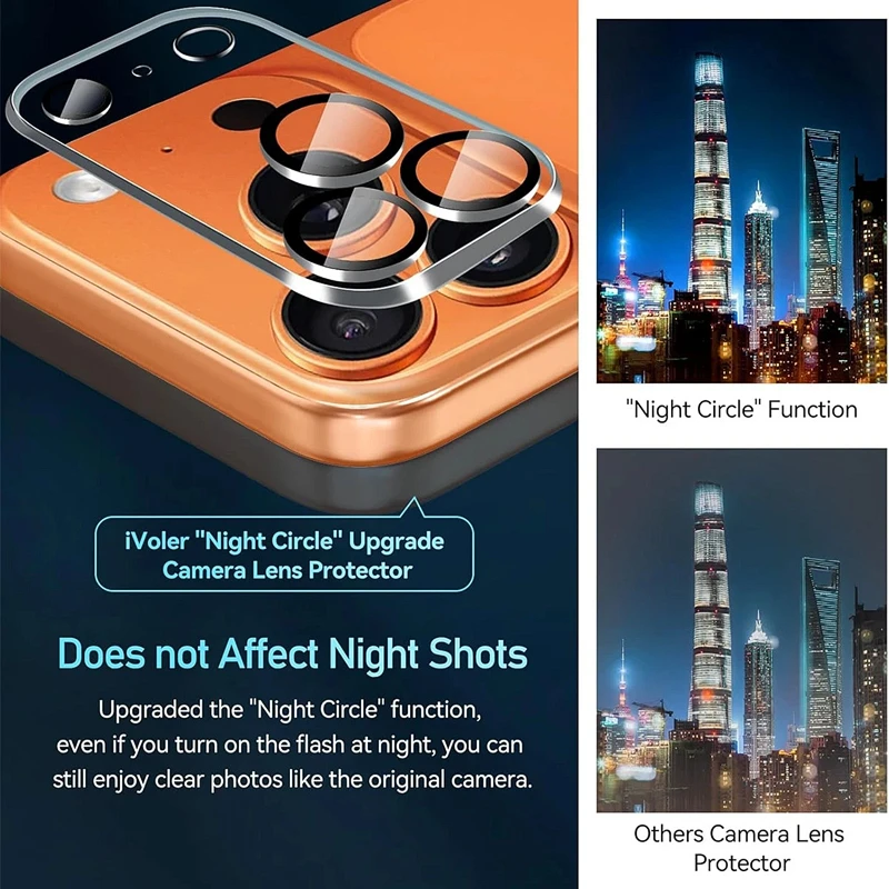 5Pcs Camera Lens Protector Glass For iPhone 15 14 13 12 11 16 17 Pro Max Mini Camera Protective Glass Film For iPhone 16 15 Plus 4