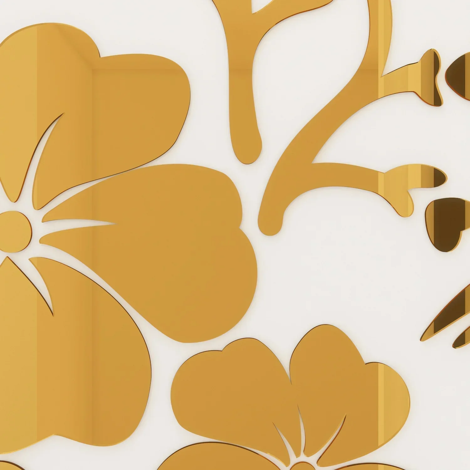 DIY Stitching Hibiscus Mirrors 3D Acrylic Decorative Wall Stickers Living Room Decoration Large Wall Sticker Mirror Art wall sticker mirror wall sticker acrylic wall sticker