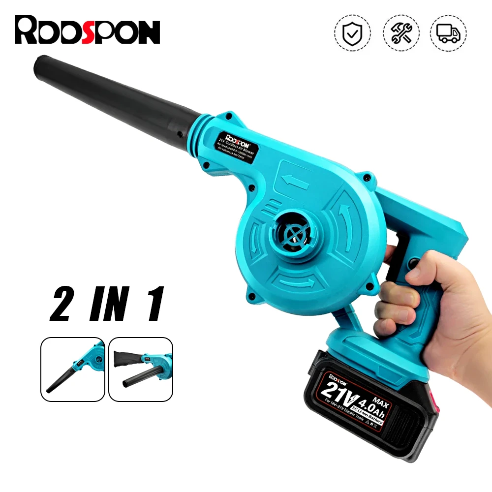 2 in 1 21V Cordless Electric Air Blower & Suction Leaf Computer Dust Cleaner Collector Power Tools For Makita 18V Battery Power