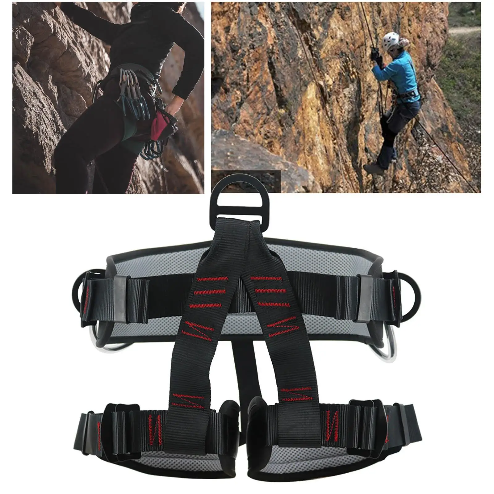 Tree Rock Climbing Harness Strap Falling Protection Heavy Duty 25kN Harness for Survival Equipment Protective Supplies Outdoor