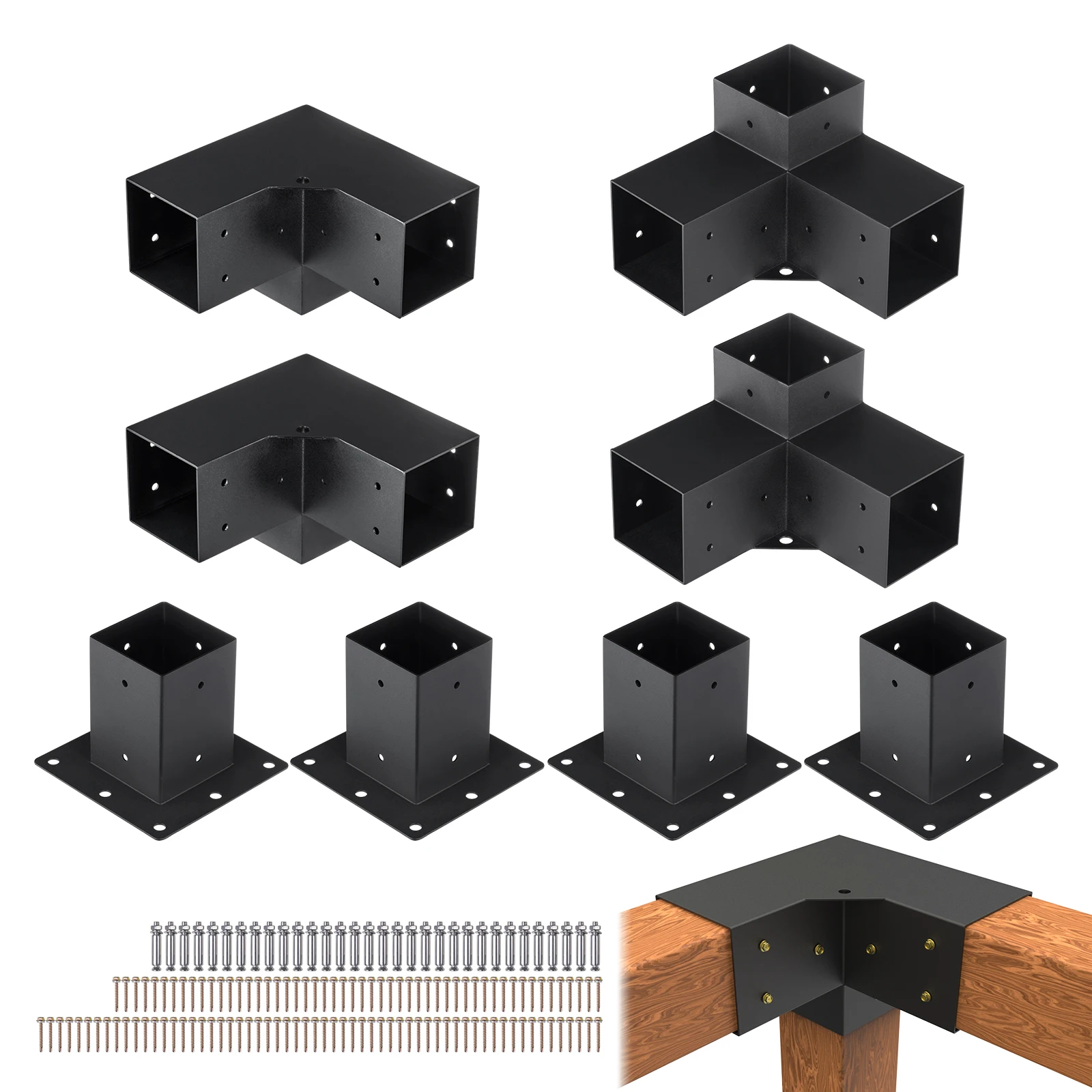 Pergola Bracket Kit Heavy Duty Woodworks DIY Post Base