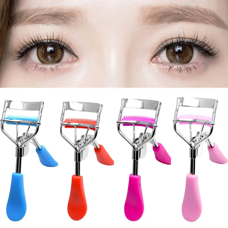 Eyelash Curler With Comb Eyelash Curling Clip Makeup Tools Lasting 3D Long Professional Eyelash Curler Folding