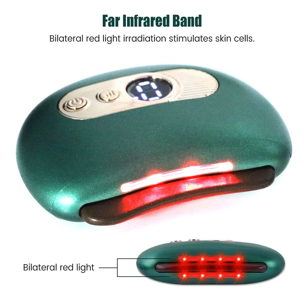 Electric Gua Sha Massager – Heat, Vibration & LED for Face, Neck & Body