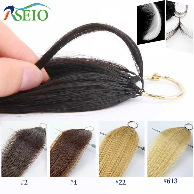 RSEIO New Feather hair extensions Human Hair 100% Real Natural Hair Comfortable and Invisible 16"-26" Black Brown Blonde Straigh