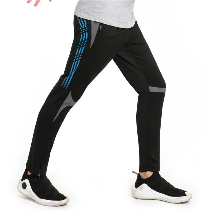 Men Football Training Pants Breathable Sport Pants Running Zipper Pockets Jogging Basketball Cycling Sports Trousers
