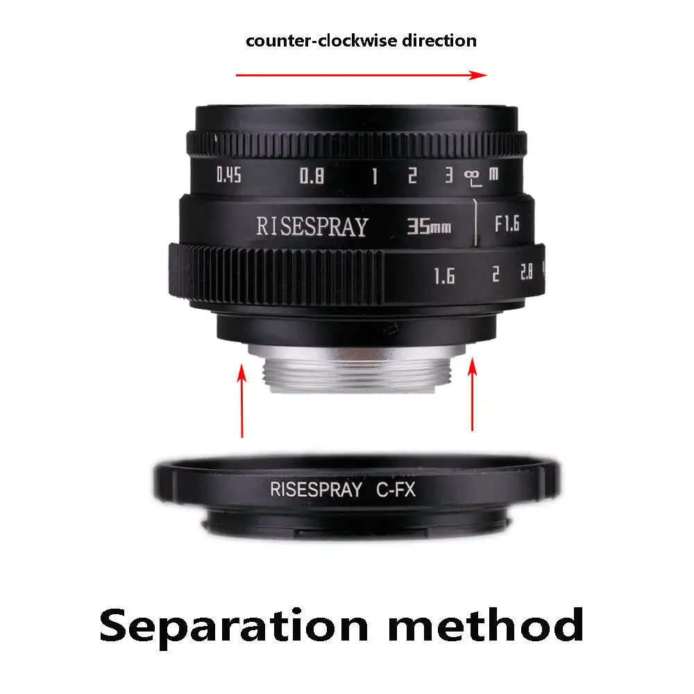 Mini 35mm F1.6 CCTV APS-C C Mount Manual Focus Large Aperture Lens