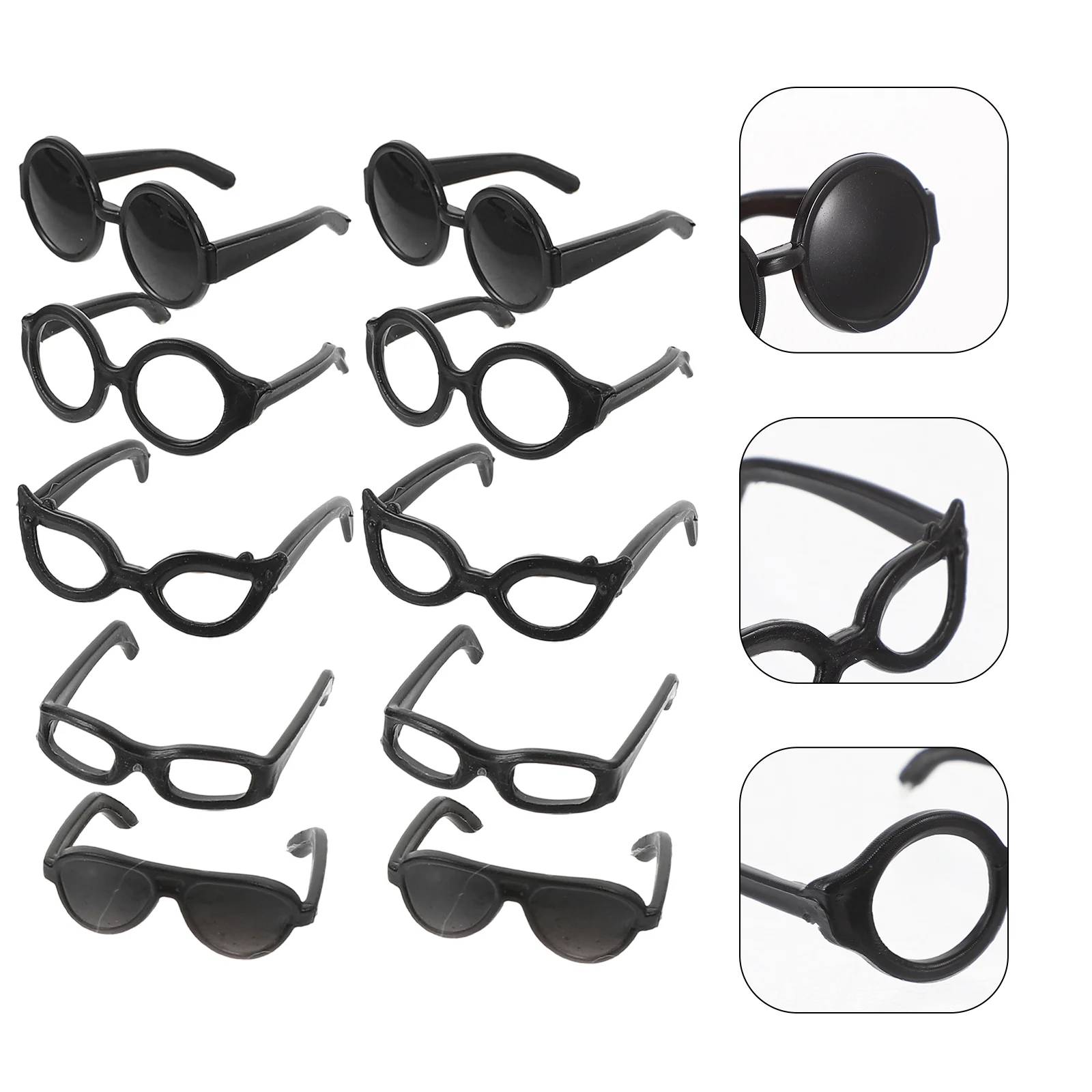 Dress Up Glasses Mini Sunglasses Eyeglasses Cosplay Accessories Clothing Eyewear 10 pcs microfiber sunglasses eyeglasses cleaning cloth map print glasses eyewear clean lens