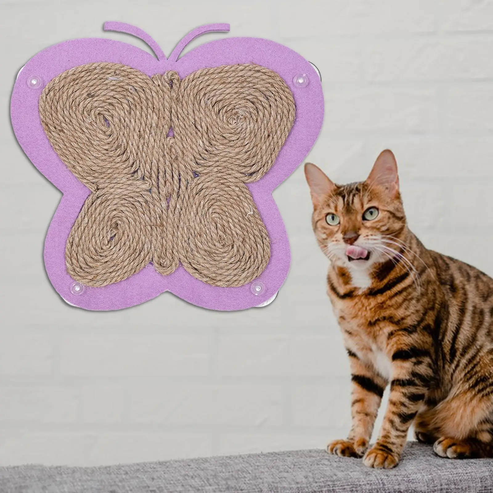 Title 3, Wall Sisal Rope Felt Cloth Cute Cat Scratcher D...