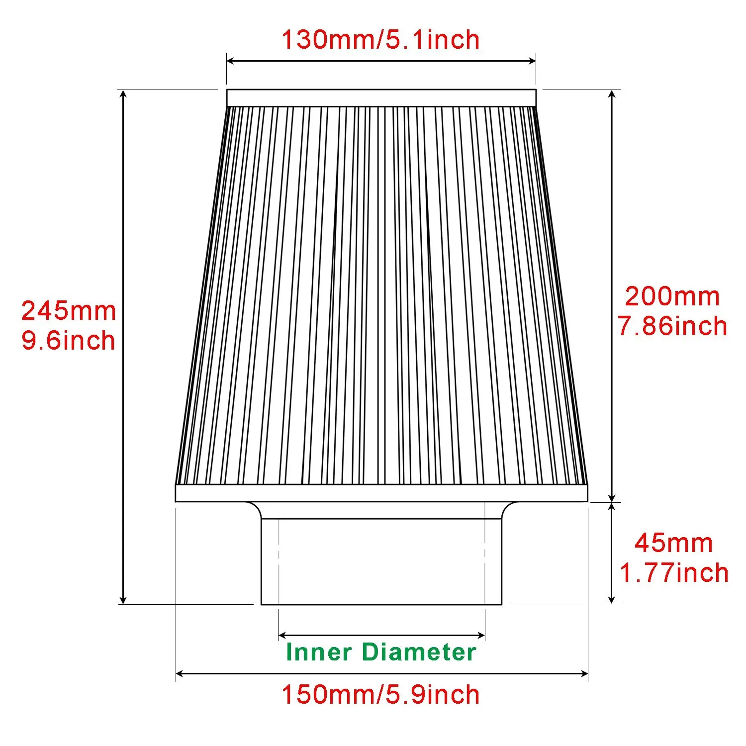 Air Filter Car 76MM 89MM Performance High Flow Air Filter Universal Cold Cone Air Intake Filters 3