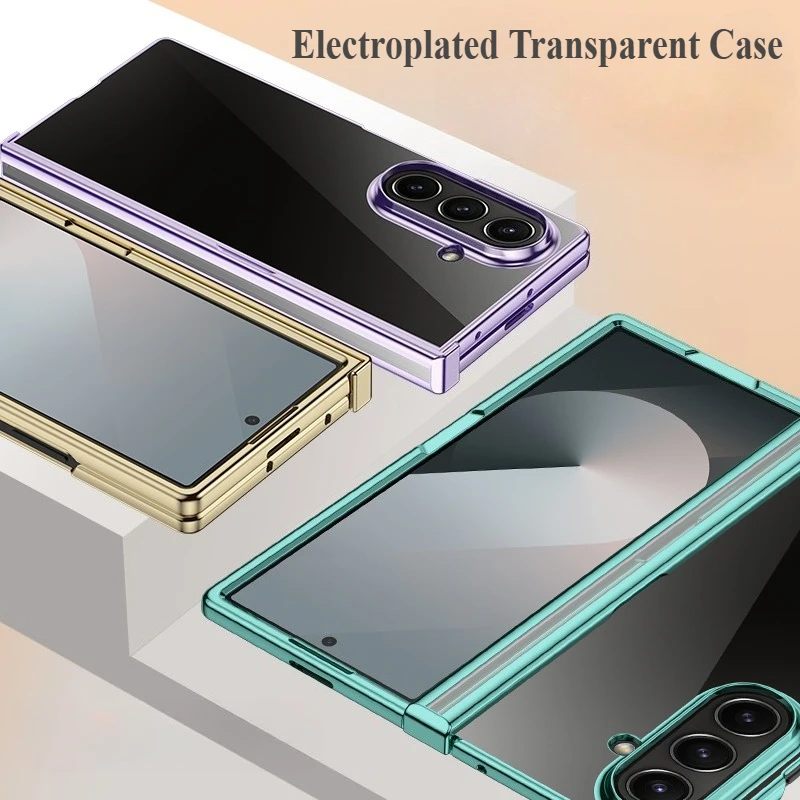 Electroplated Transparent Phone Case - 3-Piece Clear Cover Set