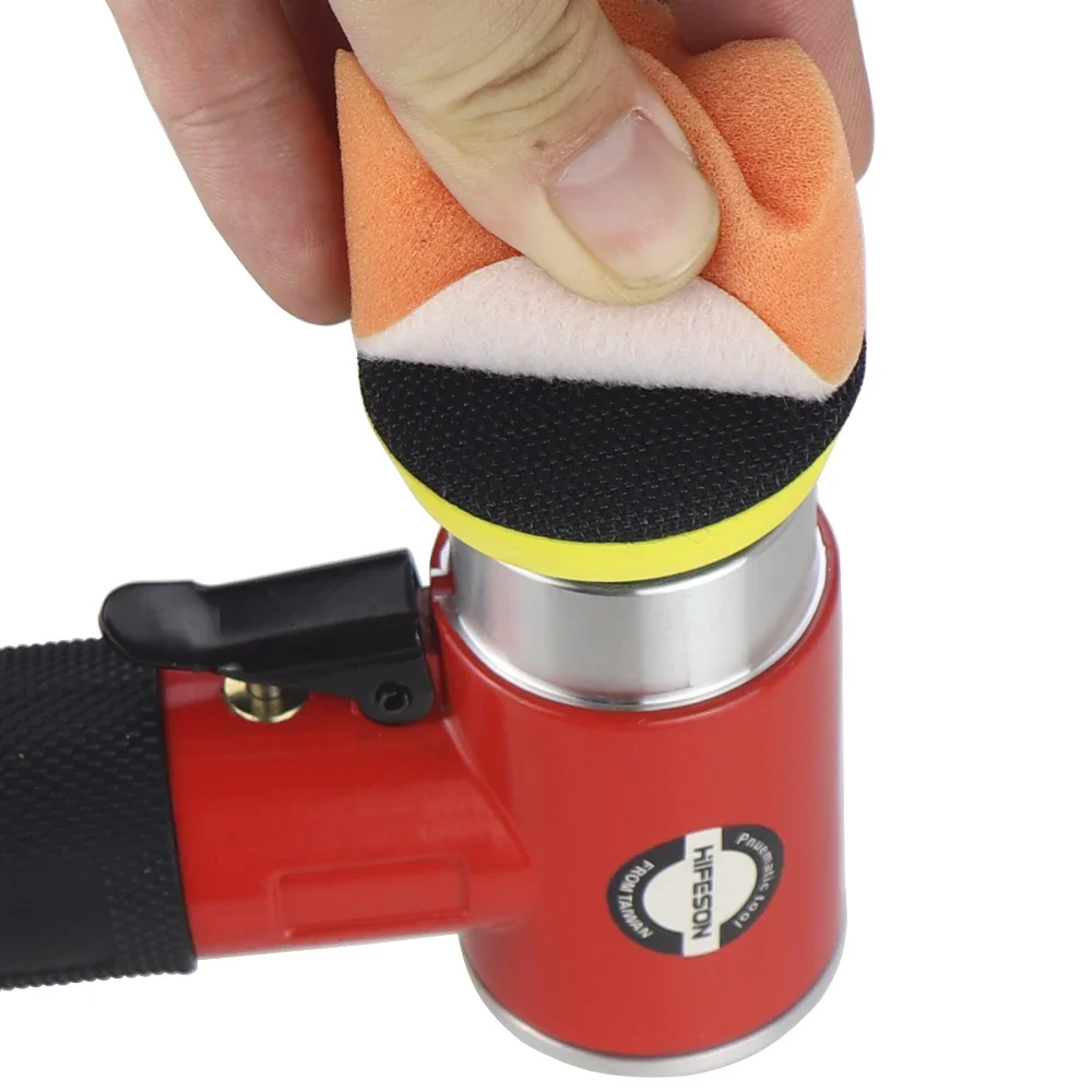 HIFESON Eccentric 90° Pneumatic Sander Polishing Grinder Machine Air Tools Powered Polisher Set for Car Metal Wood Polishing 3