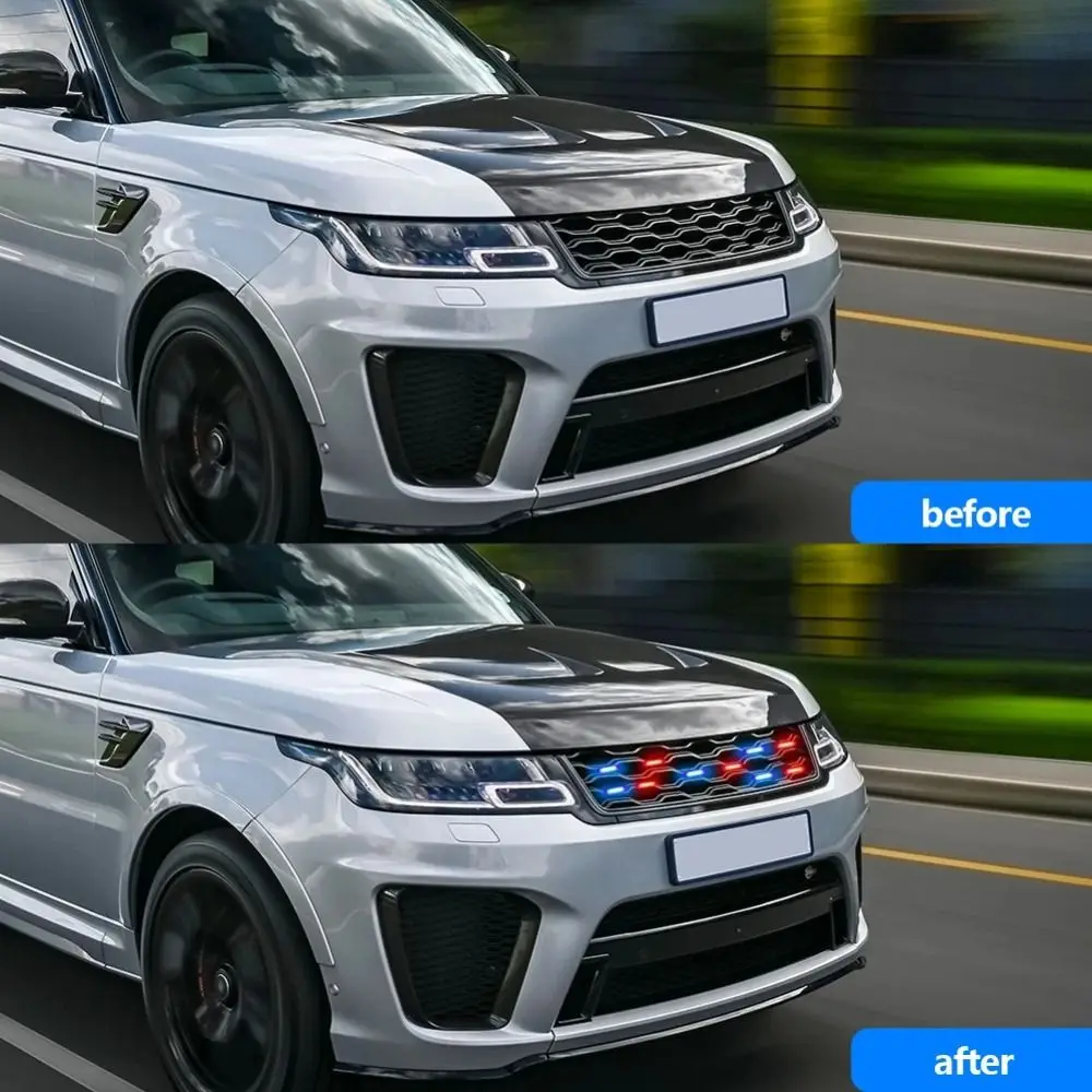 1개 레드 블루 LED 스트로브 라이트 1-to-2 IP65 경고 플래시 램프 범용 12V COB 차량 분위기 조명