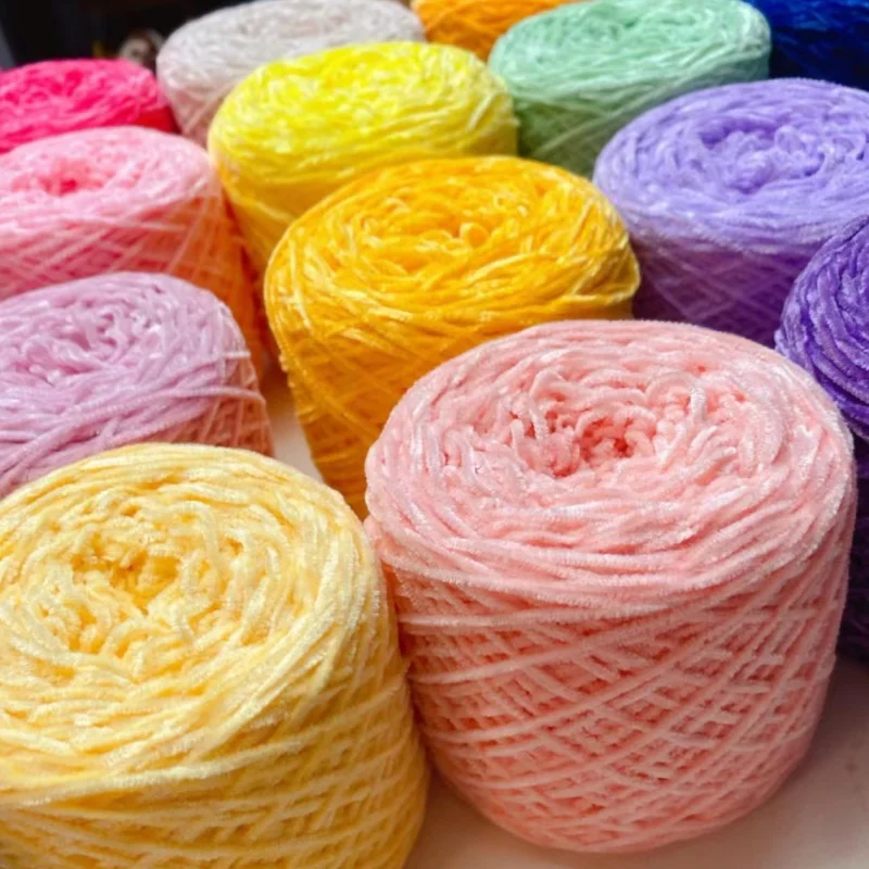2mm Chenille yarn Hand Knitted Velvet Crochet Yarn Thread 100% polyester line knitting amigurumi doll Sweater Hat Scarf 40g 148M 2