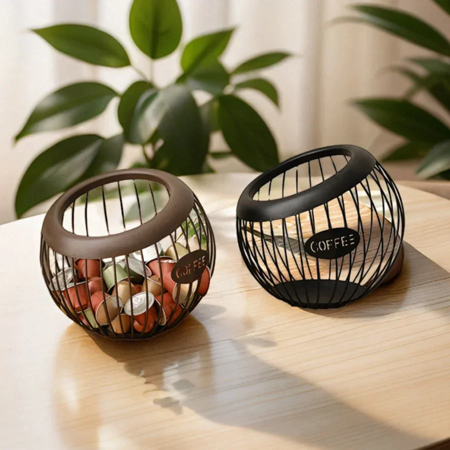 Multifunctional Iron Coffee Capsule Organizer Fruit Snack Storage Rack 4