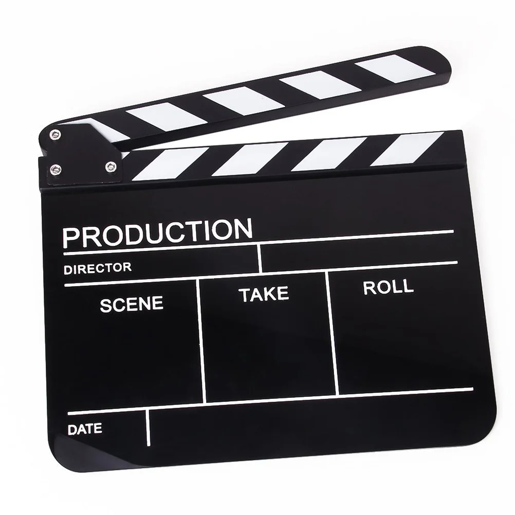 English Language Version Clapper Board Acrylic Slate Plates Clapperboard for /Film /Movie Clap-stick slate clapper chidrens board movie clapboard bamboo director s childrens
